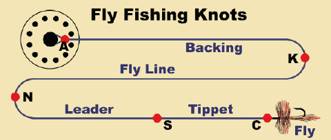 Diagram of fly-fishing knots