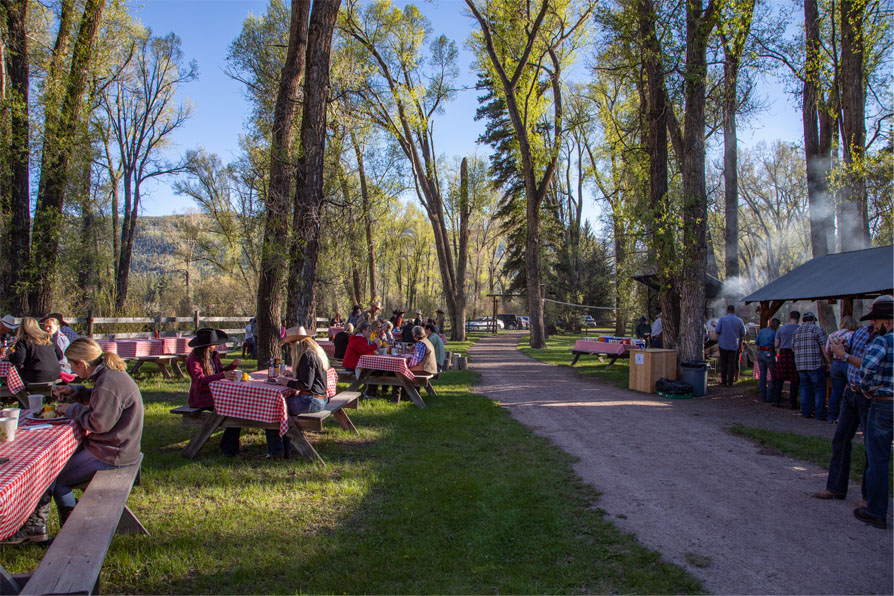 Dinner at Rainbow Trout Ranch