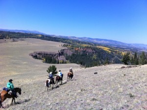 On the trail at our Colorado dude ranch